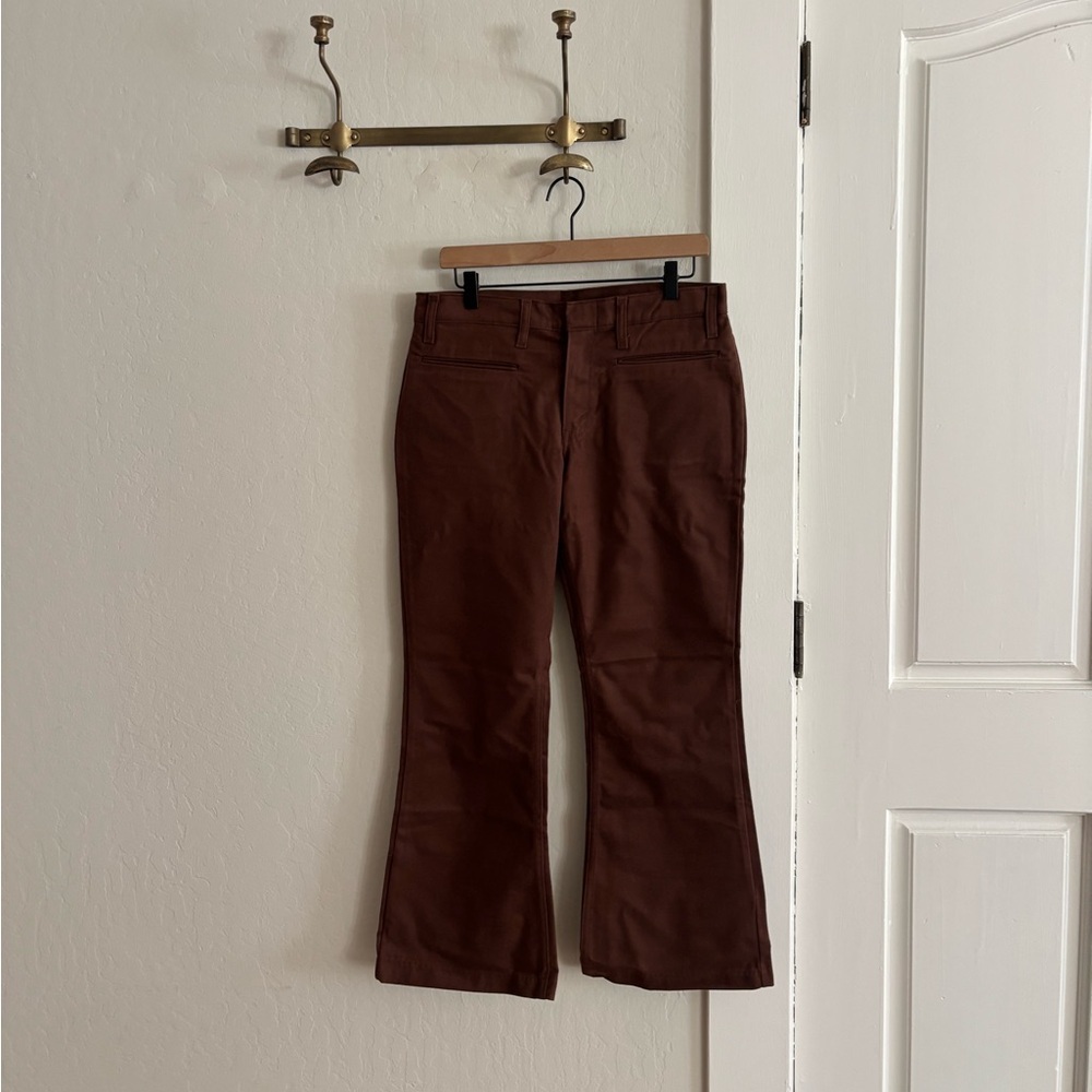 Vintage 70s Levi’s white tab rugged sportswear bee bottom pants in brown